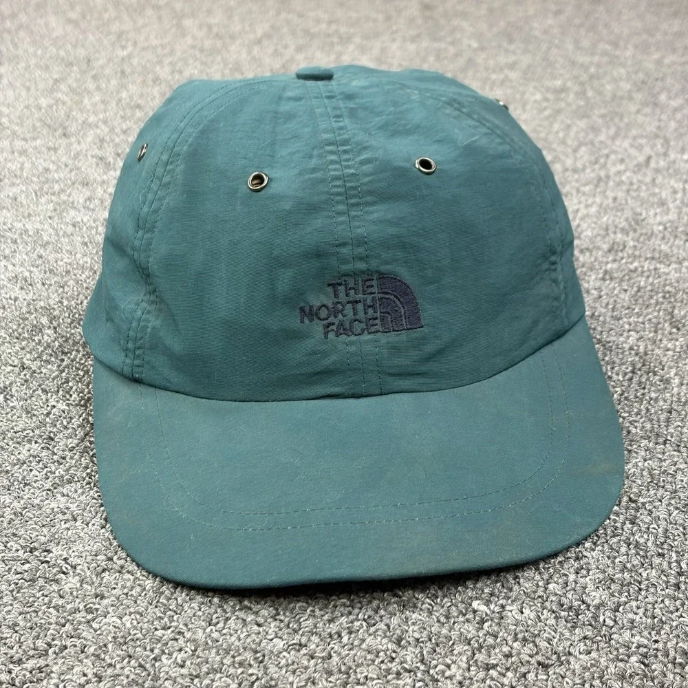 Vintage North Face Wide Brim Nylon Hat Cap Mens Green‎ Aqua Running Hiking Climb